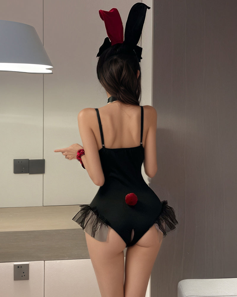 Crotchless Bodysuit with Rabbit Ears + Bracelet Avidlove-Bodysuits - Tophatter Daily Deals
