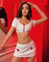 Nurse Uniform Skirt Set+ Headband White Avidlove-Skirt Set - Tophatter Daily Deals