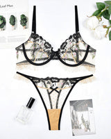 Sheer Mesh Trim Underwire Bra Panty Sets Apricot Avidlove-Bra Sets - Tophatter Daily Deals
