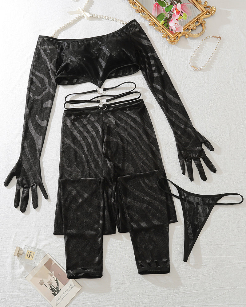 Long Sleeve Crop Tops with Stockings Avidlove-Bodysuits - Tophatter Daily Deals