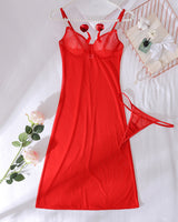 Red Sheer Mesh Nightgown with G-String Red Avidlove-Nightgown - Tophatter Daily Deals
