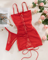Camisole Backless Lace-up Slip Dress Red Avidlove-Chemises - Tophatter Daily Deals