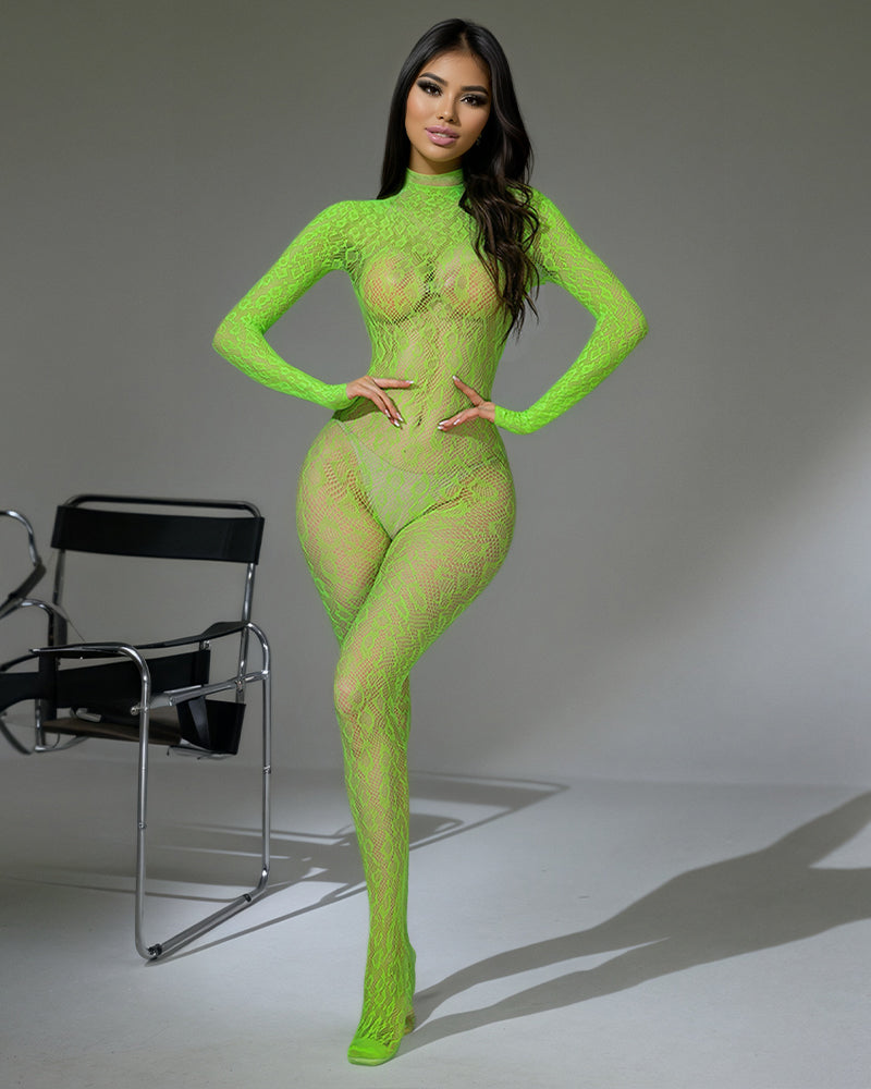 Stretchy Sheer Full Body Bodystockings Green One Size (fits 88-166lb) Avidlove-Bodysuits - Tophatter Daily Deals