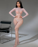 Stretchy Sheer Full Body Bodystockings Pink One Size (fits 88-166lb) Avidlove-Bodysuits - Tophatter Daily Deals
