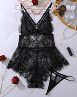 Deep V Neck Mini Eyelash Bodysuits Avidlove-Bodysuits - Tophatter Daily Deals