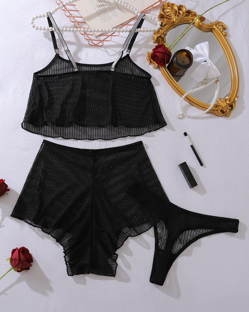 Mesh Sheer Tank Tops Shorts Pajamas Sets Avidlove-Pajamas Sets - Tophatter Daily Deals