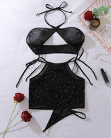 Cross Halter Starry Hollow Skirt Sets Black Avidlove-Skirt Set - Tophatter Daily Deals