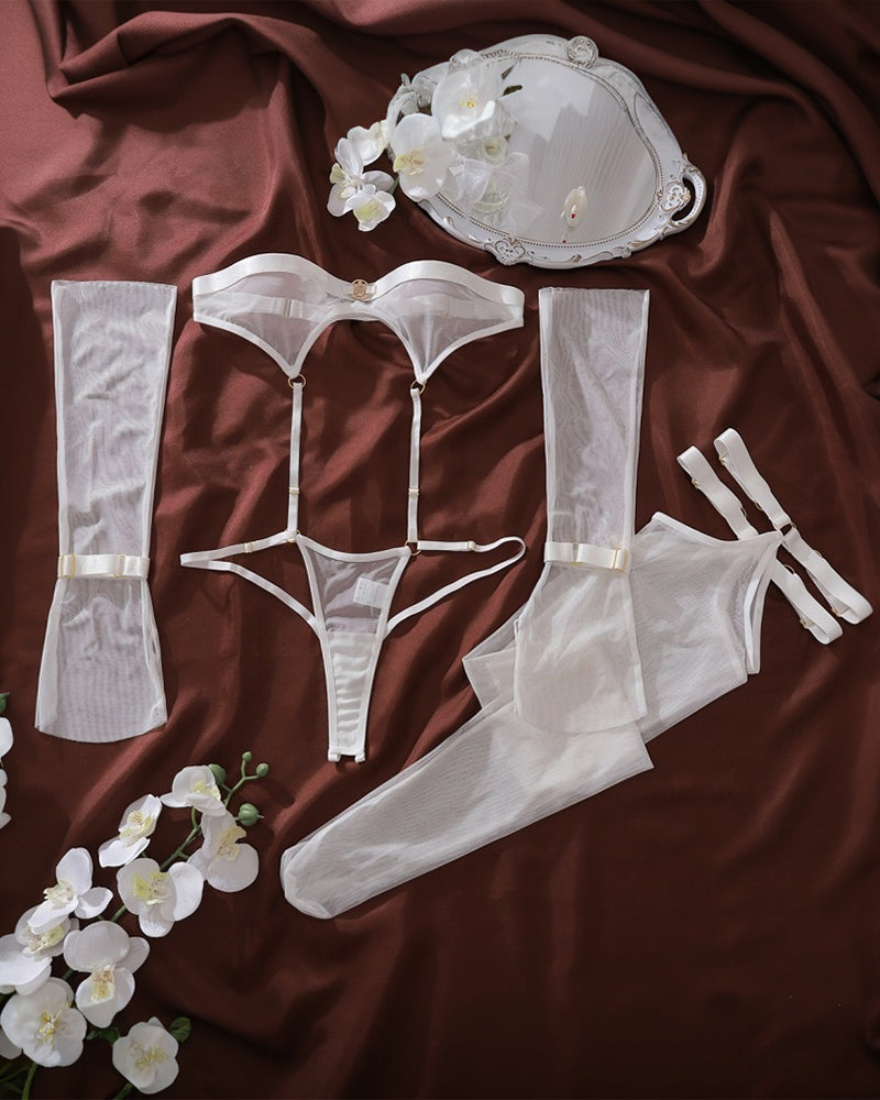 Sheer Body Set+Gloves+Stockings Avidlove-Bodysuits - Tophatter Daily Deals