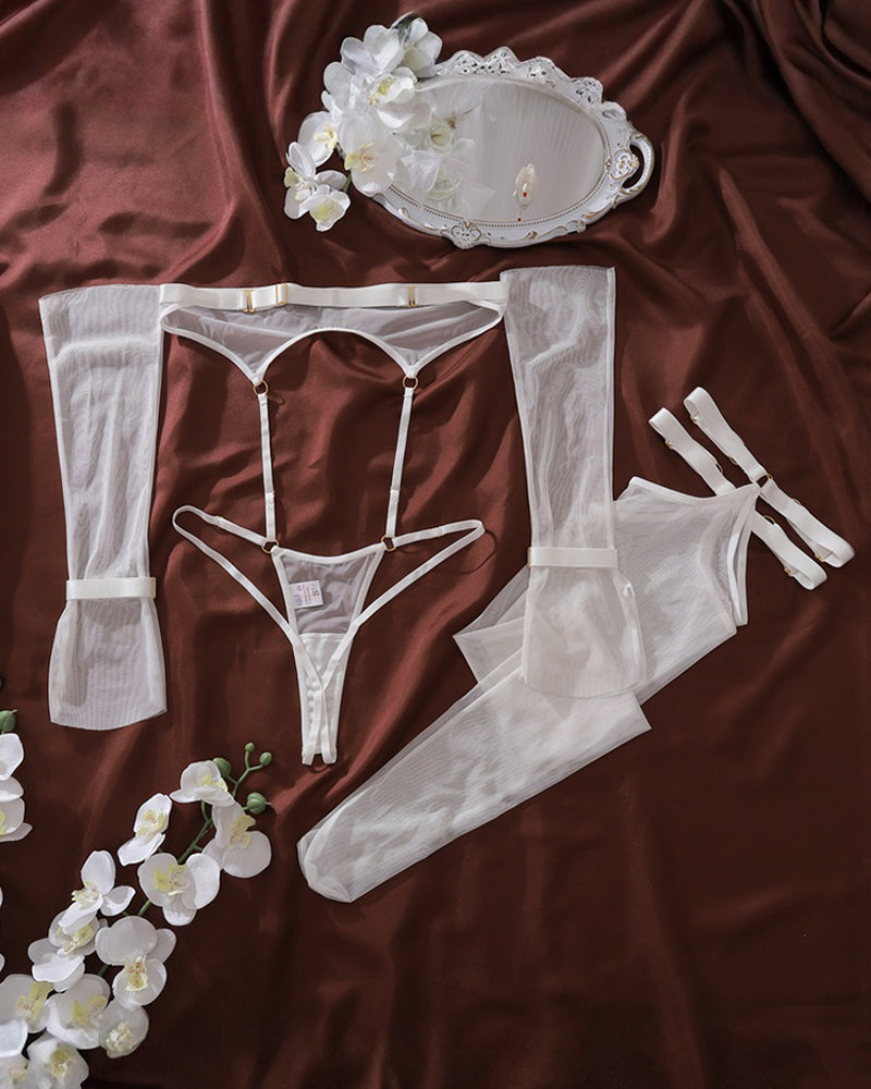 Sheer Body Set+Gloves+Stockings Avidlove-Bodysuits - Tophatter Daily Deals