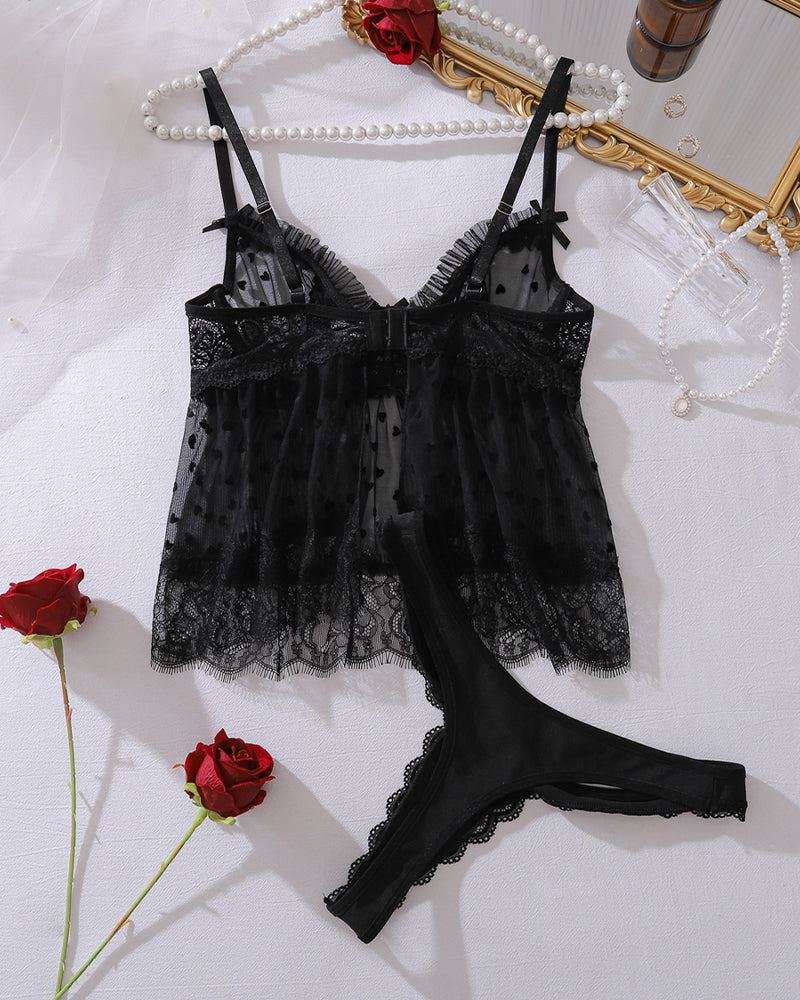 Mesh Sheer Tank Tops Panty Sets Avidlove-Pajamas Sets - Tophatter Daily Deals