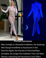 Glow In The Dark Blue Fishnet Body Stockings Avidlove-Bodysuits - Tophatter Daily Deals