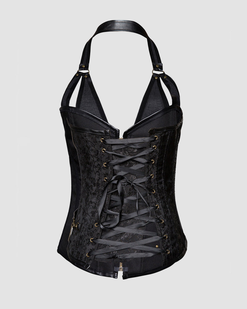 Lace-up 4 Steel Bone Leather Corset Avidlove-Bustiers - Tophatter Daily Deals