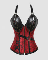 Lace-up 4 Steel Bone Leather Corset Red Avidlove-Bustiers - Tophatter Daily Deals