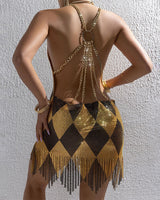 Metallic Patchwork Backless Dress Gold One Size Avidlove-Chemises - Tophatter Daily Deals