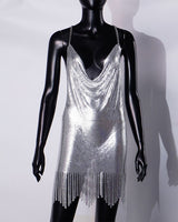 Metallic Patchwork Backless Dress White One Size Avidlove-Chemises - Tophatter Daily Deals