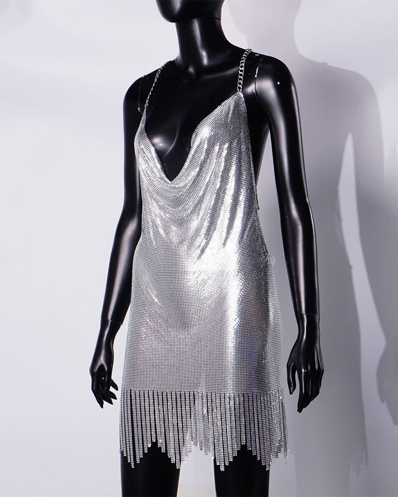 Metallic Patchwork Backless Dress Avidlove-Chemises - Tophatter Daily Deals