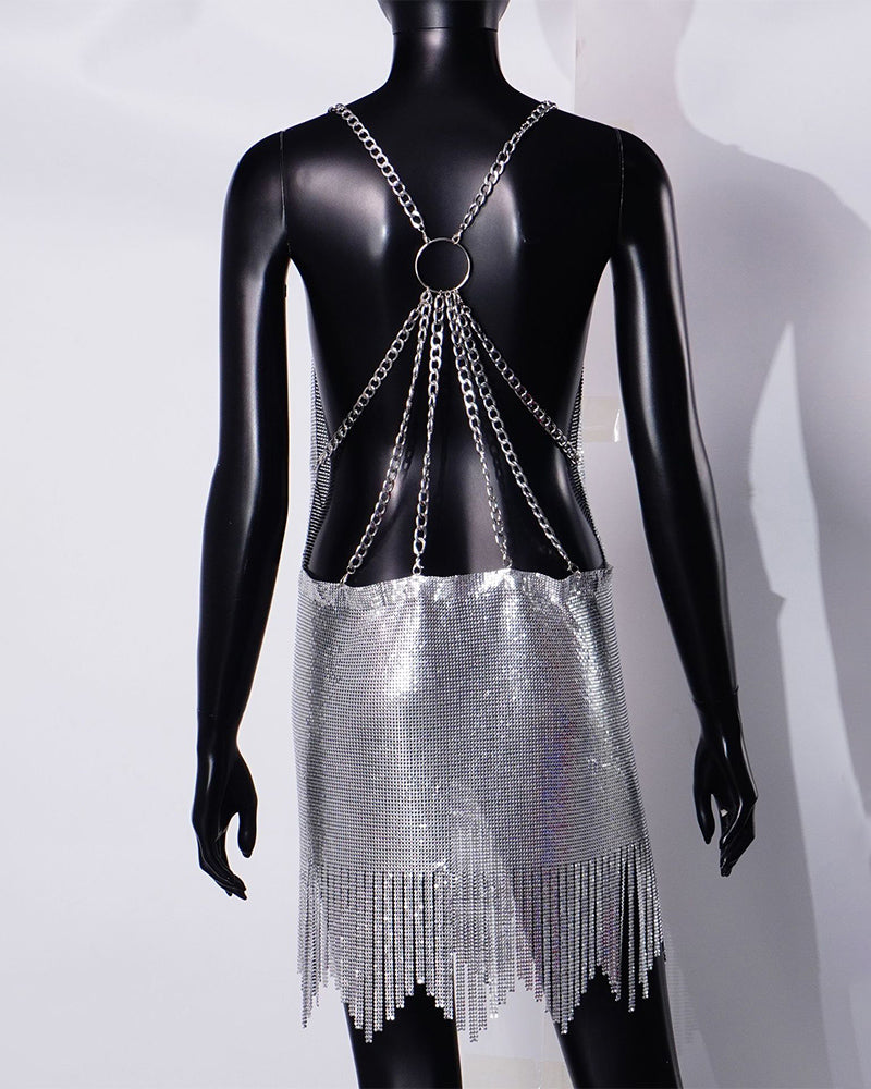 Metallic Patchwork Backless Dress Avidlove-Chemises - Tophatter Daily Deals