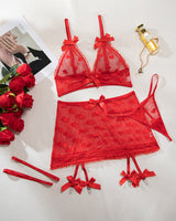 Red Heart Mesh Skirt Set Red Avidlove-Skirt Set - Tophatter Daily Deals