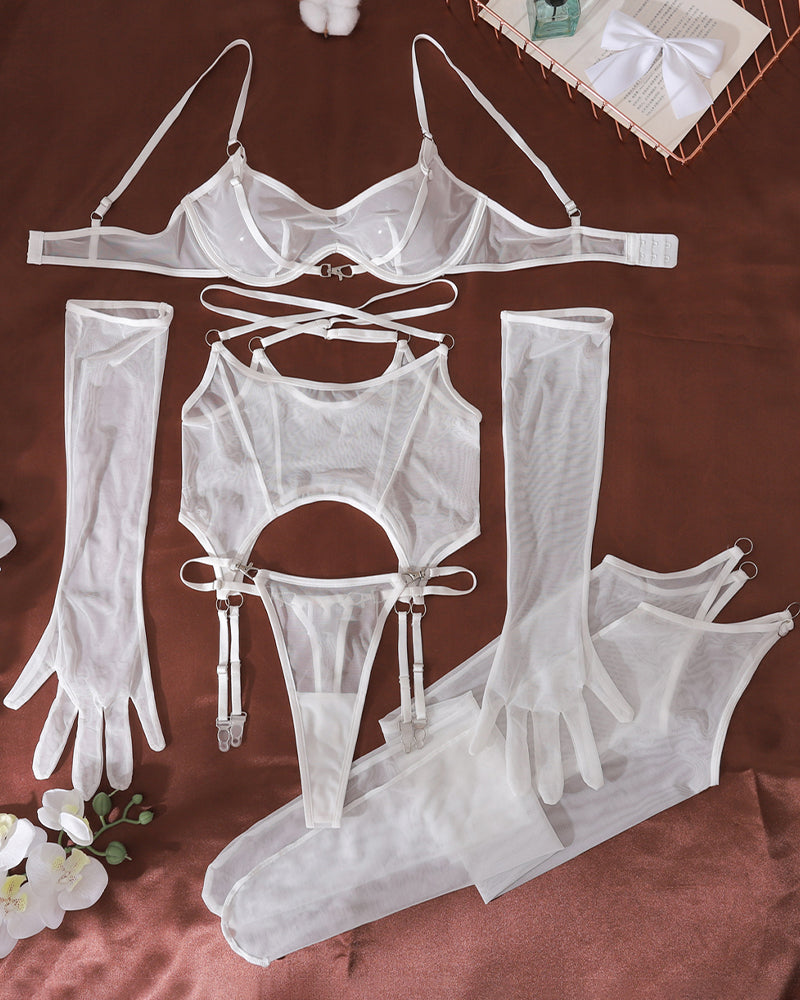 Mesh Shaping Body Set+Gloves+Stockings Avidlove-Bra Sets - Tophatter Daily Deals