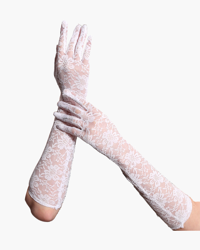 Long Lace Flowers Dressing Gloves Avidlove-Accessory - Tophatter Daily Deals