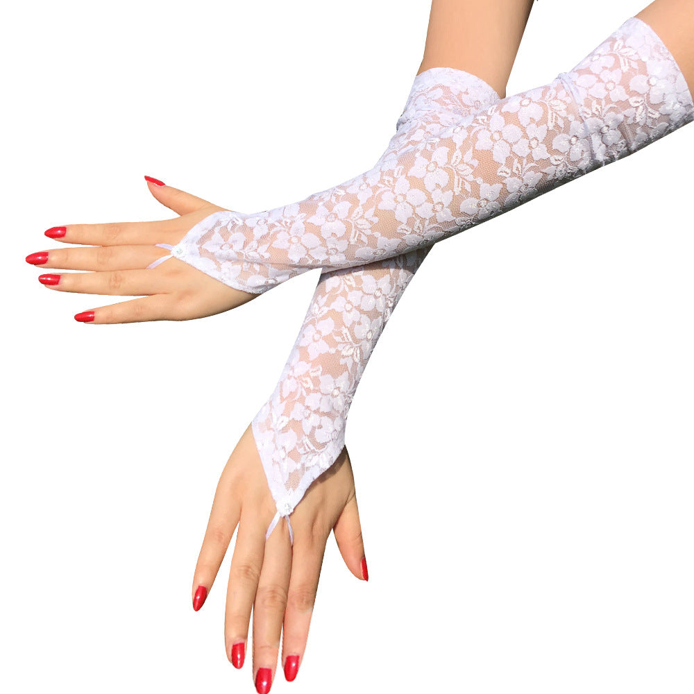 Lace Black Fingerless Floral Gloves Avidlove-Accessory - Tophatter Daily Deals