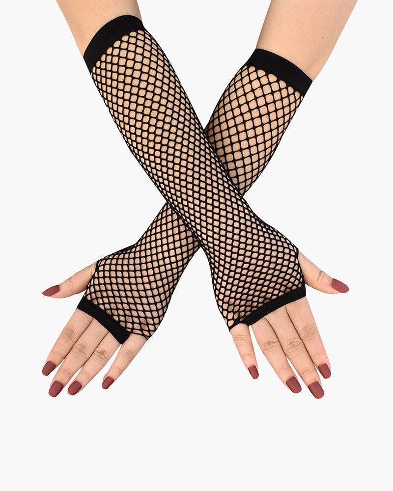 Lace Fingerless Mesh Fishnet Gloves Black One Size Avidlove-Accessory - Tophatter Daily Deals