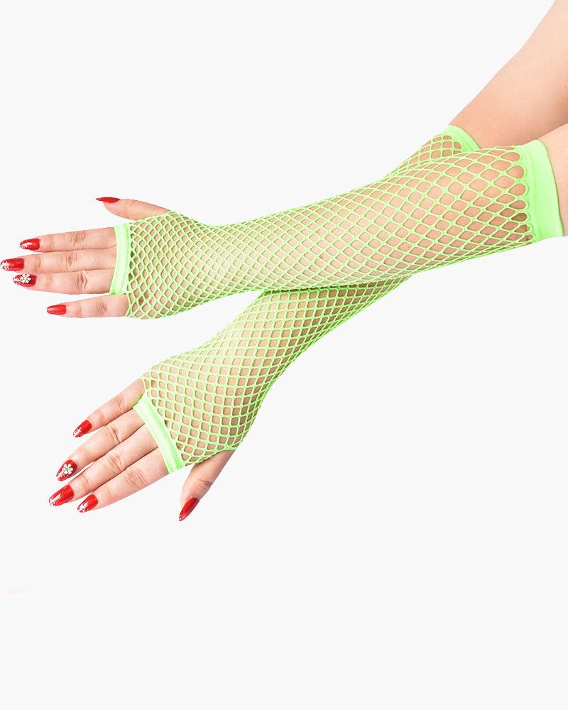 Lace Fingerless Mesh Fishnet Gloves Light Green One Size Avidlove-Accessory - Tophatter Daily Deals