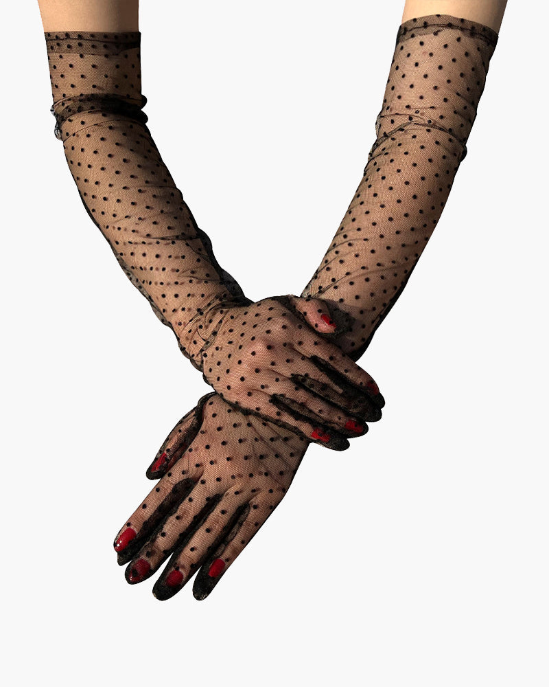 Lace Mesh Retro Polka Dot Gloves Avidlove-Accessory - Tophatter Daily Deals