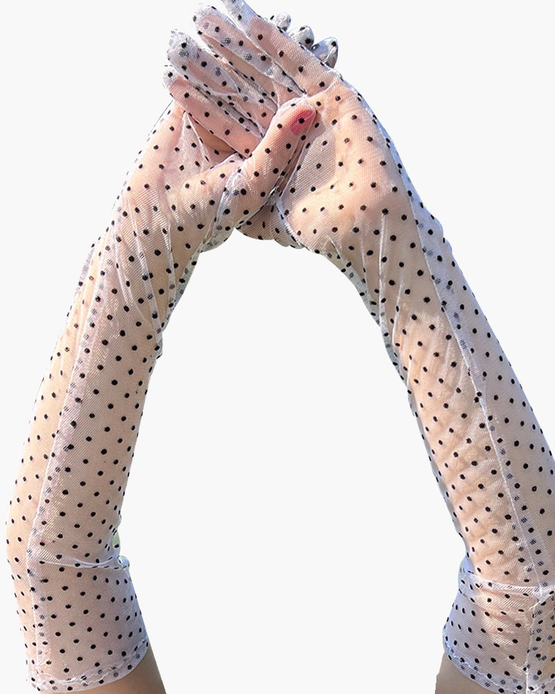 Lace Mesh Retro Polka Dot Gloves Avidlove-Accessory - Tophatter Daily Deals