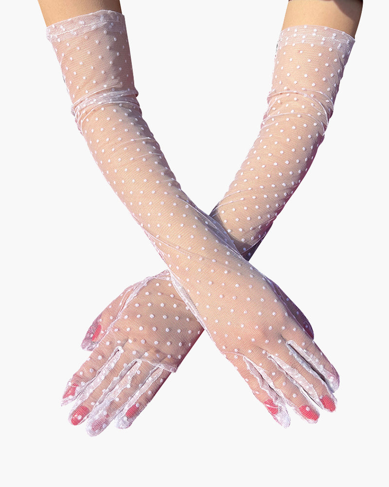 Lace Mesh Retro Polka Dot Gloves Avidlove-Accessory - Tophatter Daily Deals