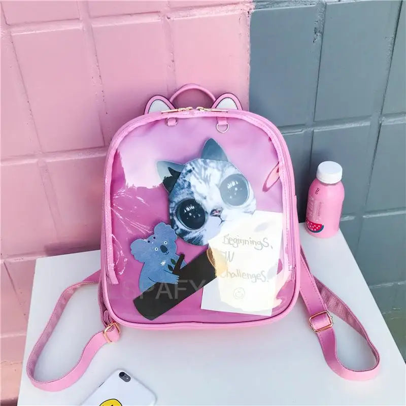 Clear Transparent Bow School Backpack Rucksack Japanese School Mythical - Tophatter Daily Deals