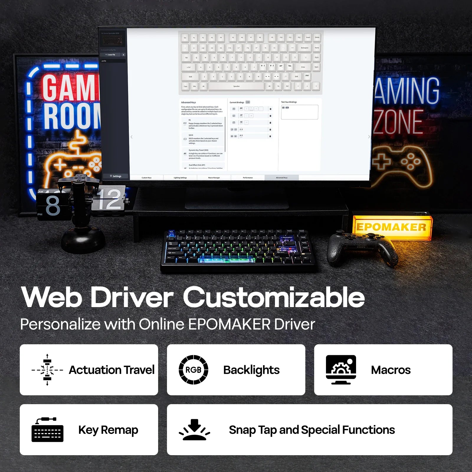 Mechanical Keyboard 75 Percent Hot Swap Gasket Mount Wired - Tophatter Daily Deals