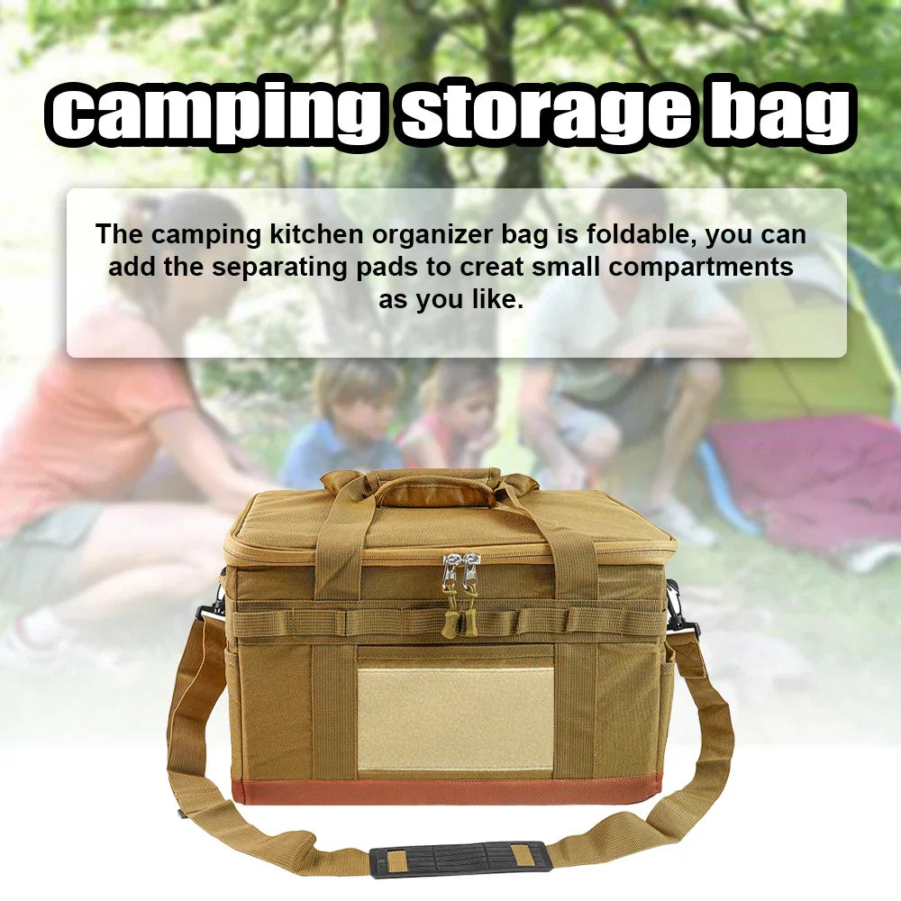 Zipper Camping Storage Bag Anti-Crash Organizer Khaki Duffel Bags - Tophatter Daily Deals