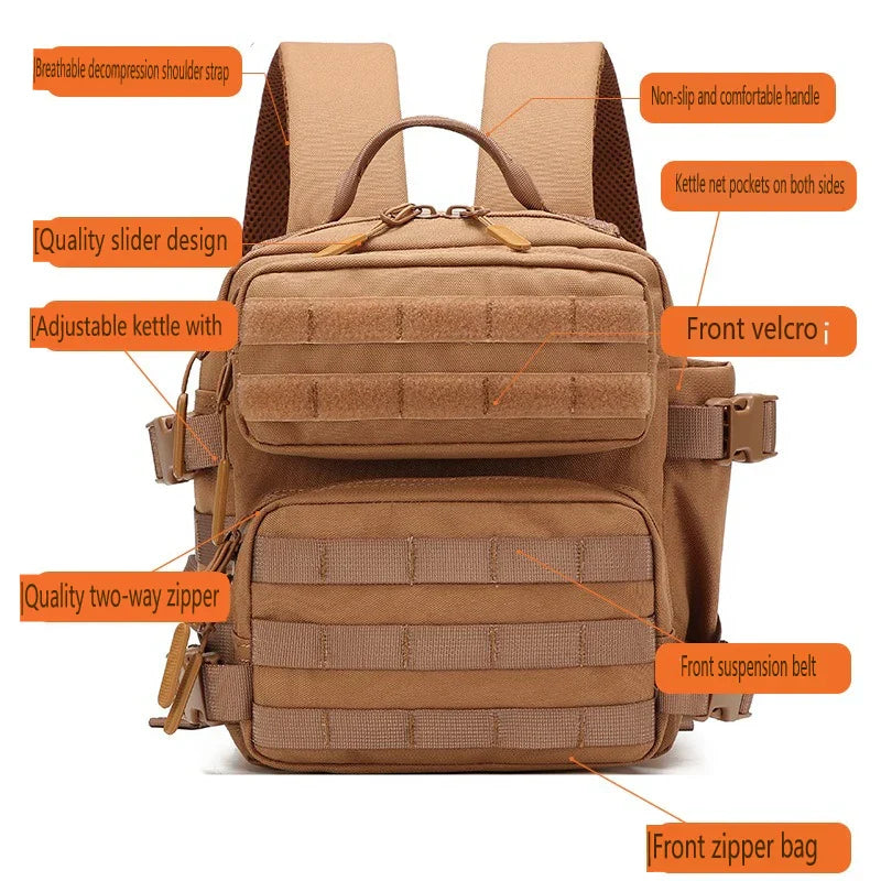 9L Tactical Sport Backpack Bug Out Bag Khaki Backpacks - Tophatter Daily Deals