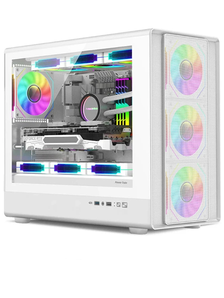 Mini ITX PC Case Tempered Glass 360mm Water Cooling - Tophatter Daily Deals