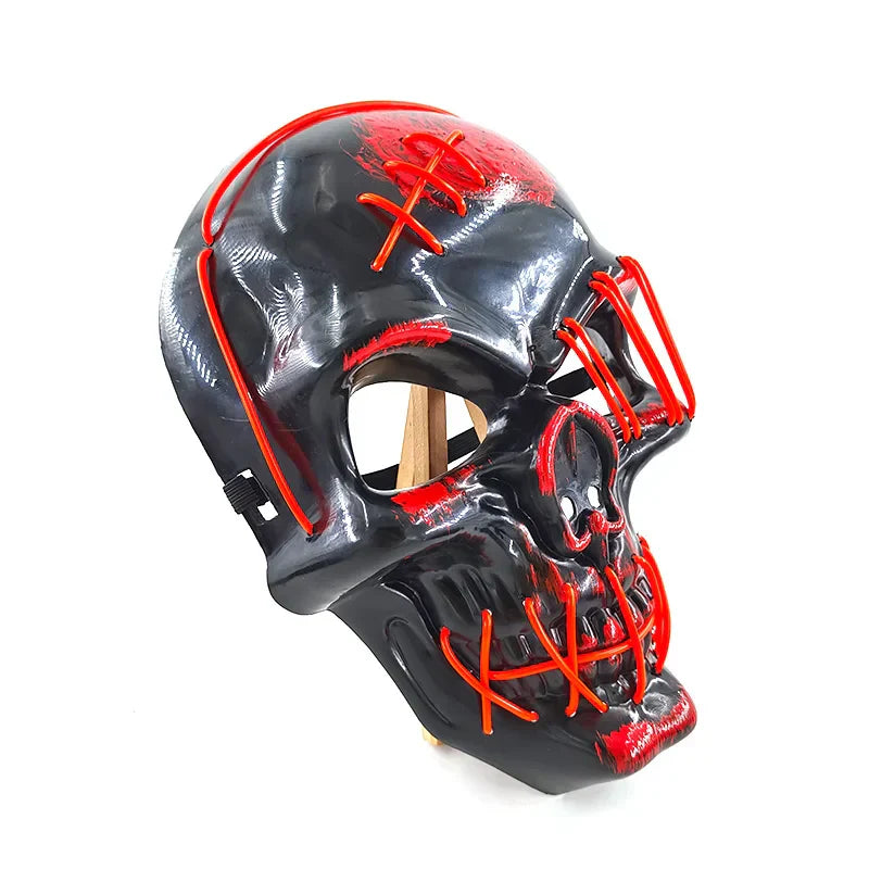 LED Glowing Skull Mask Full Face Halloween 2025 Cosplay - Tophatter Daily Deals