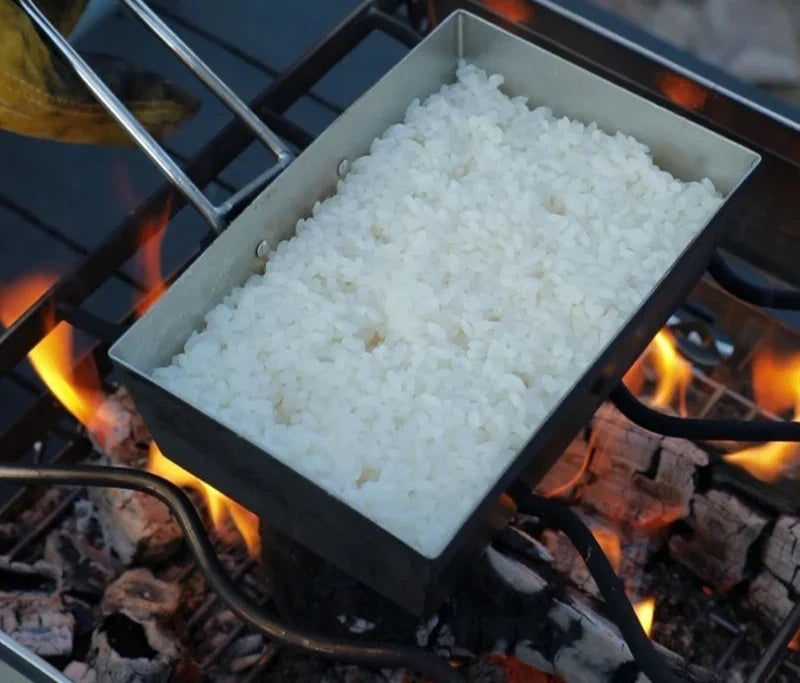 Portable Thickened Camping Frying Pan Silver Camp Cooking - Tophatter Daily Deals