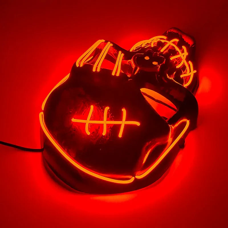 LED Glowing Skull Mask Full Face Halloween 2025 Cosplay - Tophatter Daily Deals