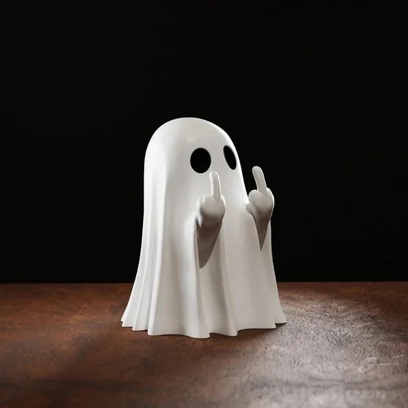 Middle Finger Ghost Statue Resin Halloween 2025 Centerpiece A-2 - Tophatter Daily Deals