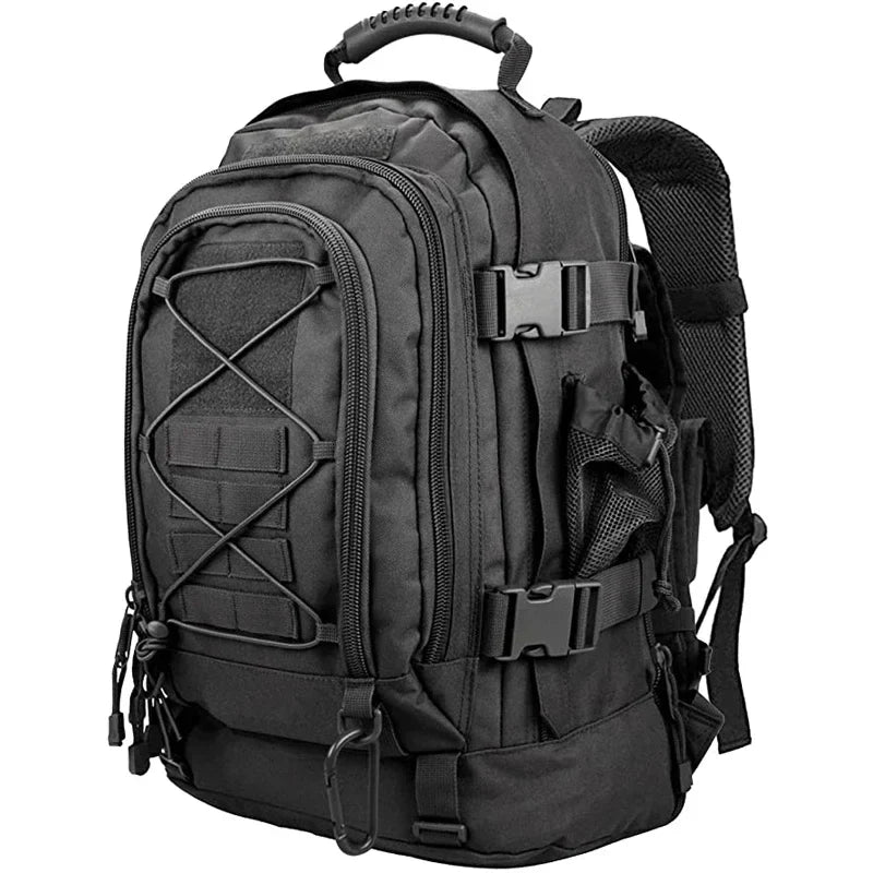 Tactical MOLLE Backpack Heavy-Duty Rucksack Black Backpacks - Tophatter Daily Deals