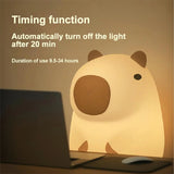 Capybara Silicone Night Light USB Rechargeable Timing Dimming Animals - Tophatter Daily Deals