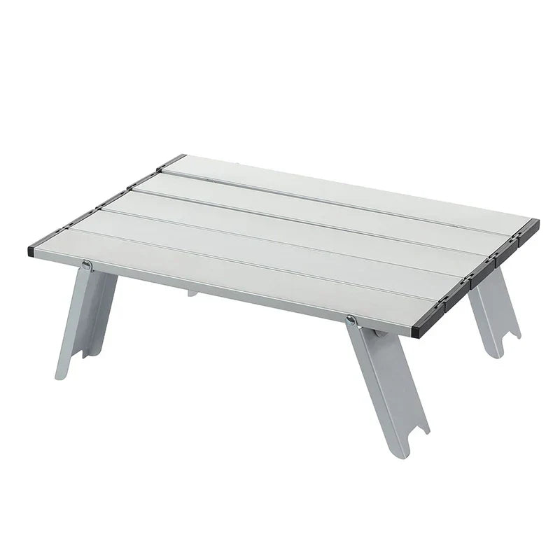 Aluminum Alloy Mini Camping Table Foldable Silver Camp Furniture - Tophatter Daily Deals