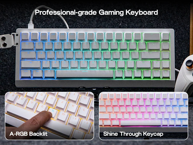 Mechanical 65 Percent Magnetic Wired Keyboard RGB Backlit - Tophatter Daily Deals