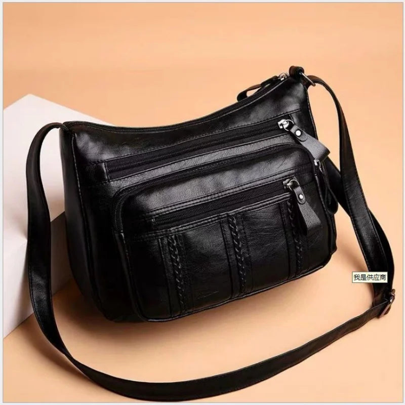 Women's Shoulder Crossbody Bag with Multilayered Soft Leather Apparel & Accessories > Handbags, Wallet's & Cases > Handbags > Shoulder Bags - Tophatter Daily Deals