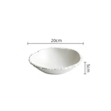 White Porcelain Rock Edge Soup Bowl Modern Tableware A 8inch - Tophatter Daily Deals
