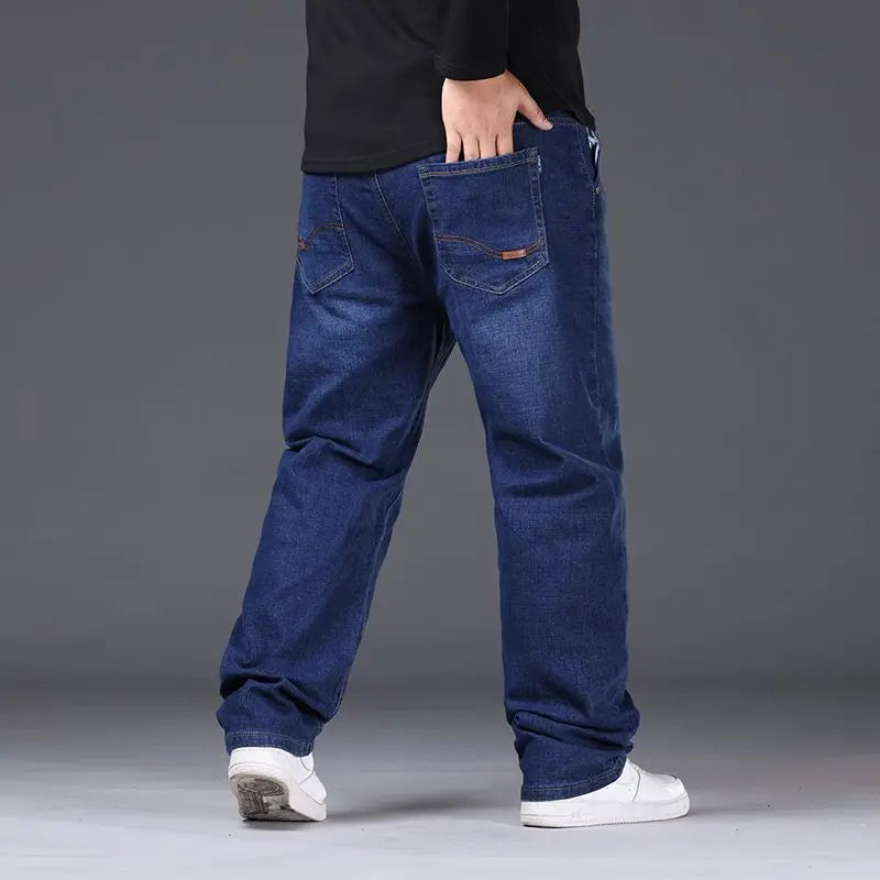 Oversized Relaxed Men's Jeans - High Waist, Stretch Denim - Tophatter Daily Deals
