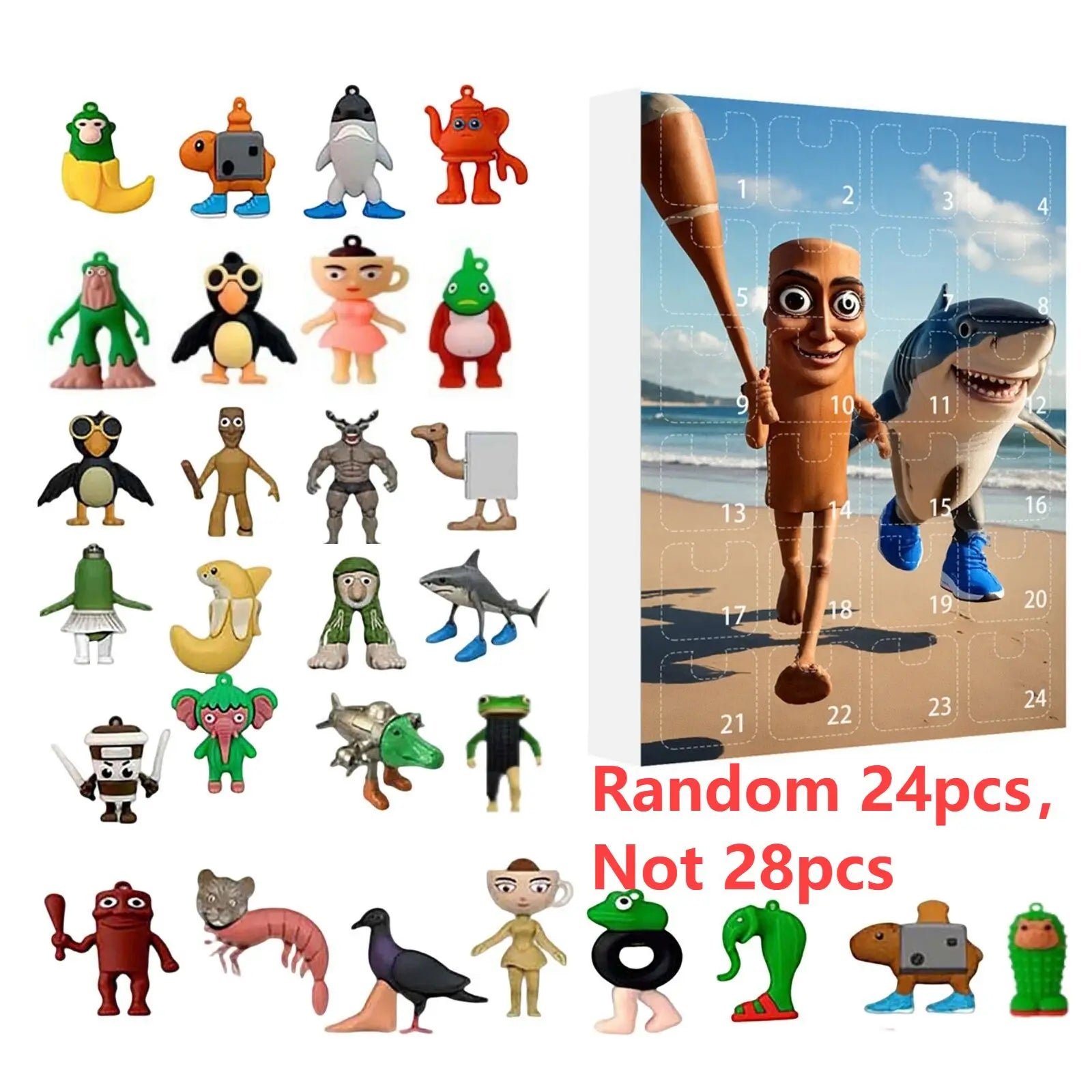 Advent Calendar 24 Day Italian Brainrot Christmas Keepsake F Silicone Figure - Tophatter Daily Deals