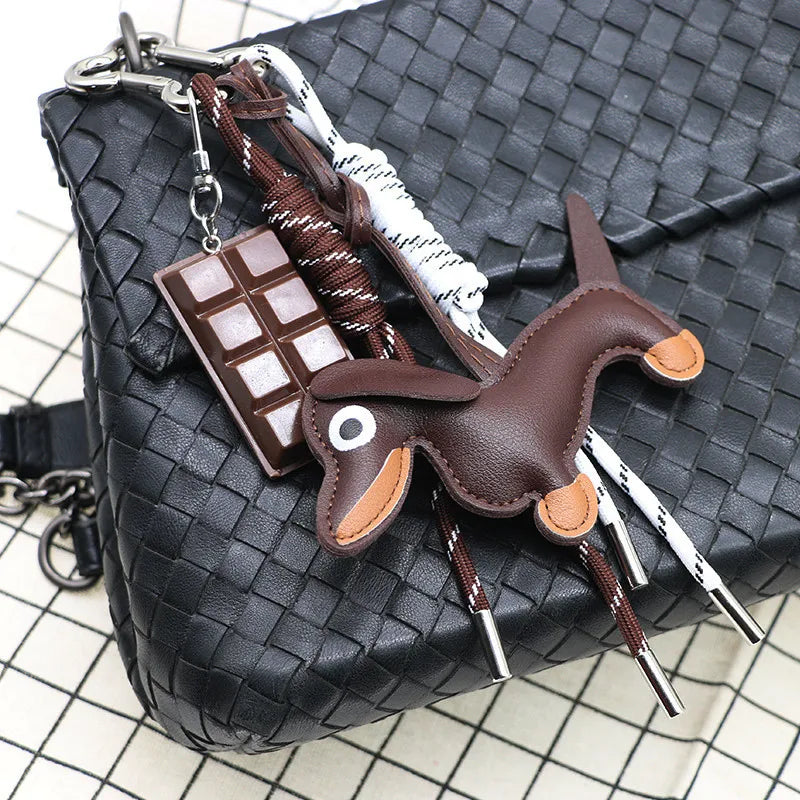 Dachshund Pu Leather Bag Charm Baseball Keychain Gift 14 - Tophatter Daily Deals