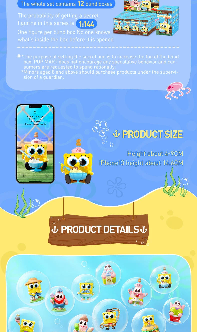 Genuine Pop Mart SpongeBob Best Friends Series Figures Blind Box Anime - Tophatter Daily Deals