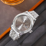 Men's Stainless Steel Date Watch Casual Business Style Gray - Tophatter Daily Deals